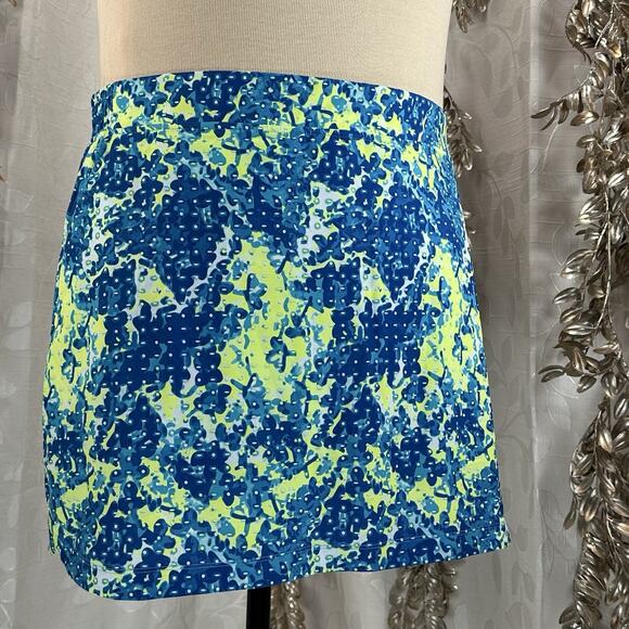Slazenger XXL Plus Size Golf‎ Skort Blue Yellow Print Pockets Activewear Resort - Picture 3 of 12